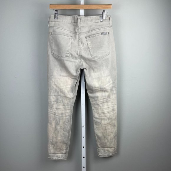 7 For All Mankind The‎ Mid Rise Cropped Skinny Jeans Faded Gray Size 27 - Picture 4 of 8